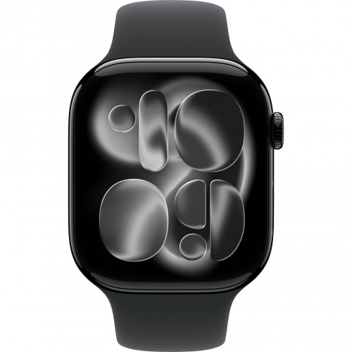 Apple Watch 11 42mm, Jet Black Aluminum, Black Sport Band, M/L