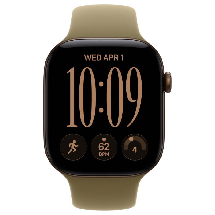 Apple Watch 12 46mm, Dark Bronze Aluminum, Olive Sport Band, M/L