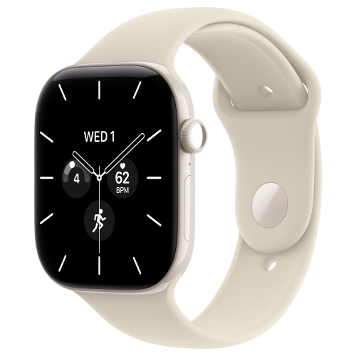 Apple Watch 12 42mm, Pearl White Ceramic, Sand Sport Band, S/M