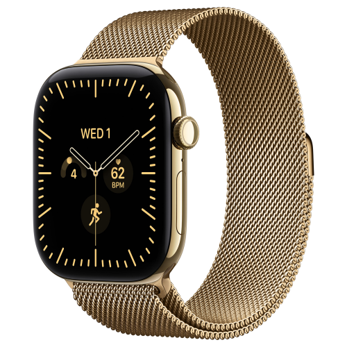 Apple Watch 12 46mm, Radiant Gold Titanium, Milanese Loop S/M