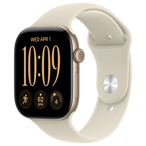 Apple Watch 12 42mm, Light Gold Aluminum, Sand Sport Band, M/L