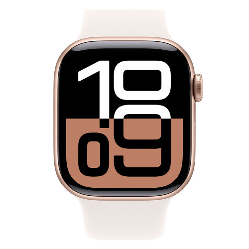 Apple Watch 10 46mm, Aluminum Rose Gold, Ремешок Light Blush Sport Band, размер M/L