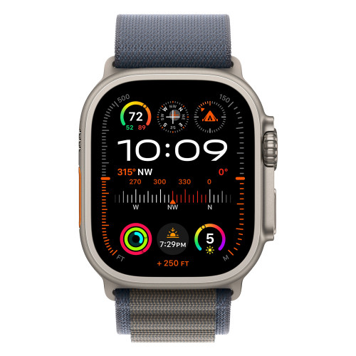 Apple Watch Ultra 2 49mm Titanium Alpine Loop, Blue L