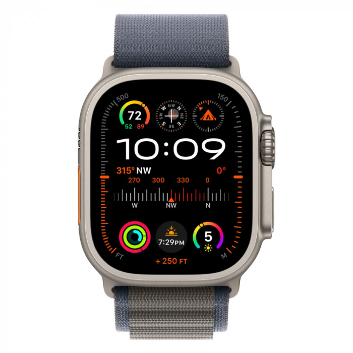 Apple Watch Ultra 2 49mm Titanium Alpine Loop, Blue M