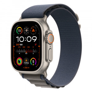 Apple Watch Ultra 2 49mm Titanium Alpine Loop, Blue L