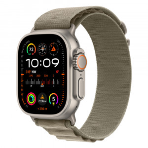 Apple Watch Ultra 2 49mm Titanium Alpine Loop, Olive L