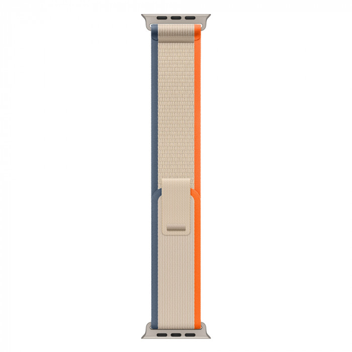 Apple Watch Ultra 2 49mm Titanium Trail Loop, Orange/Beige M/L