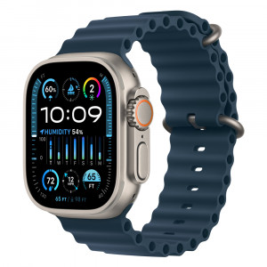 Apple Watch Ultra 2 49mm Titanium Ocean Band, Blue