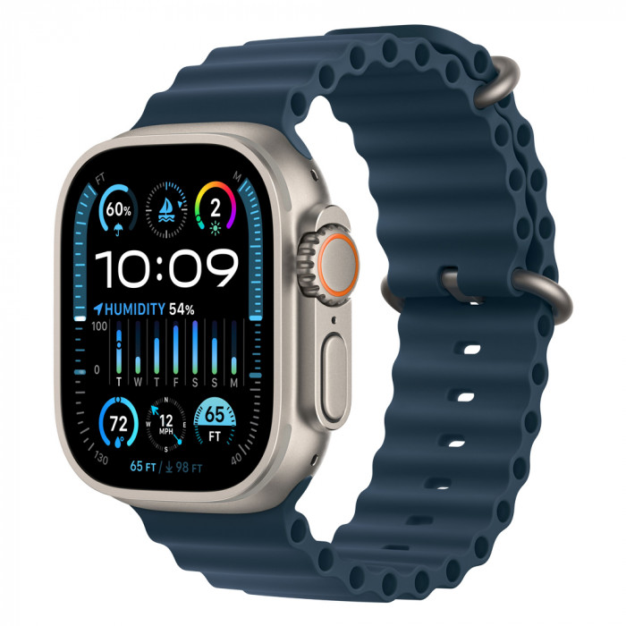 Apple Watch Ultra 2 49mm Titanium Ocean Band, Blue