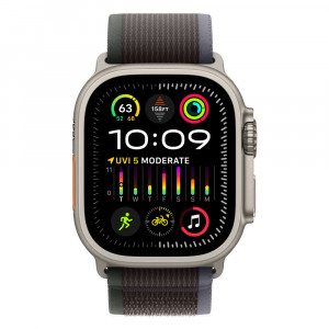 Apple Watch Ultra 2 49mm Titanium Trail Loop, Blue/Black M/L