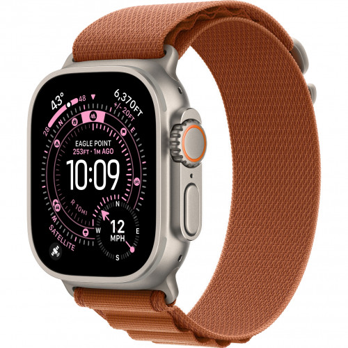 Apple Watch Ultra 3 49mm, Natural Titanium, Alpine Loop Terra Cotta, L