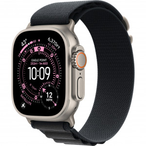 Apple Watch Ultra 3 49mm, Natural Titanium, Alpine Loop Black, M