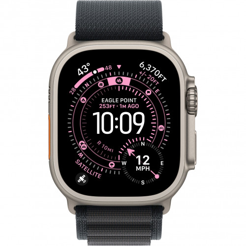 Apple Watch Ultra 3 49mm, Natural Titanium, Alpine Loop Black, M