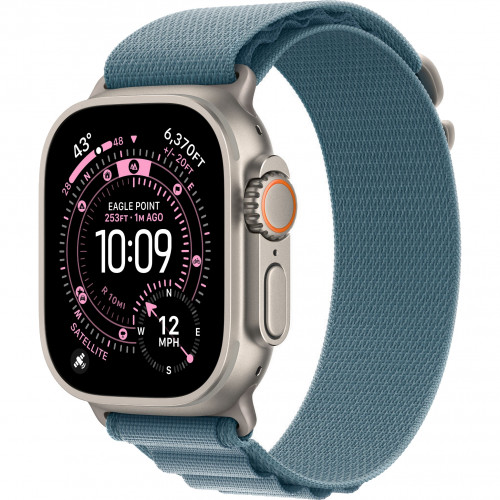 Apple Watch Ultra 3 49mm, Natural Titanium, Alpine Loop Light Blue, L
