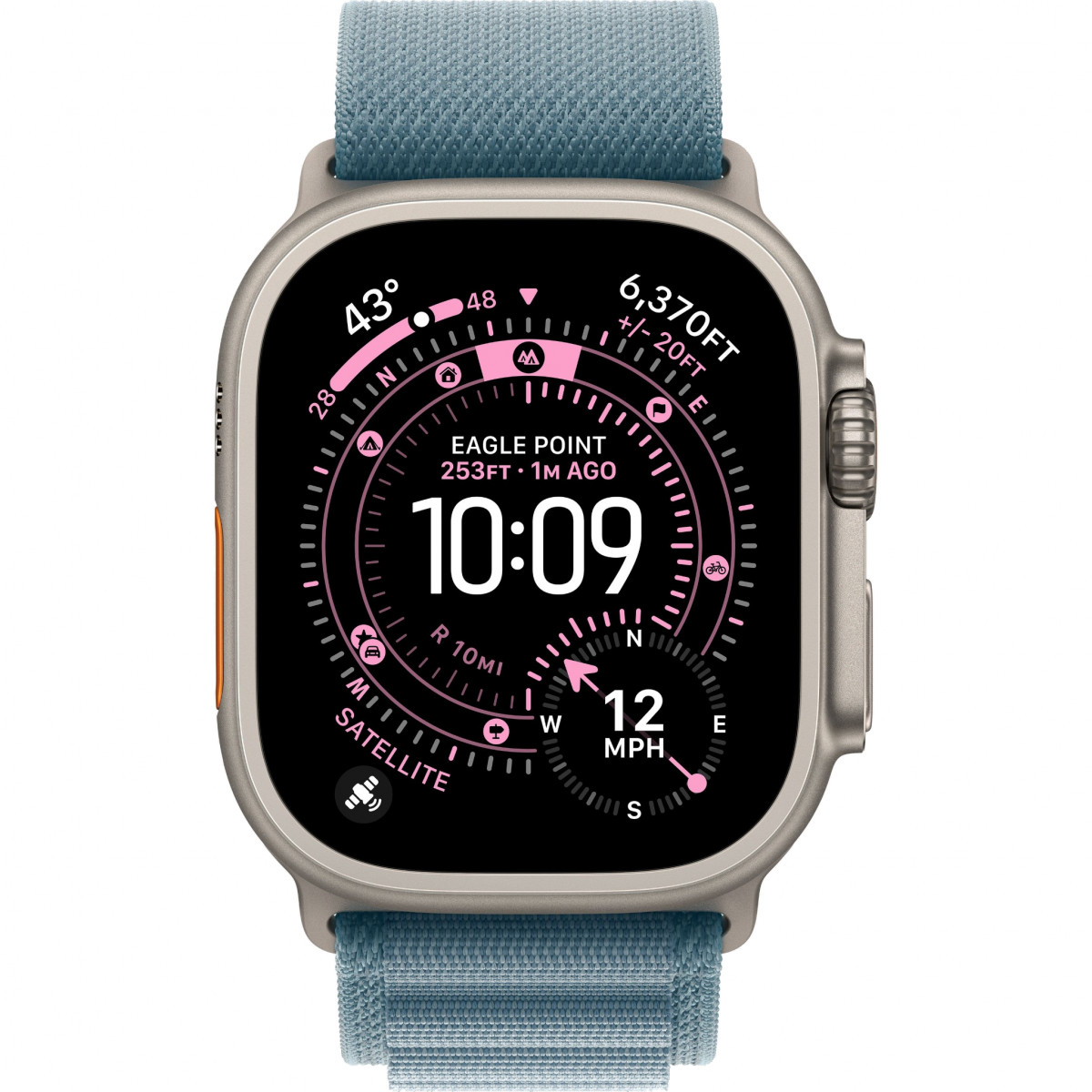 Apple Watch Ultra 3 49mm, Natural Titanium, Alpine Loop Light Blue, M