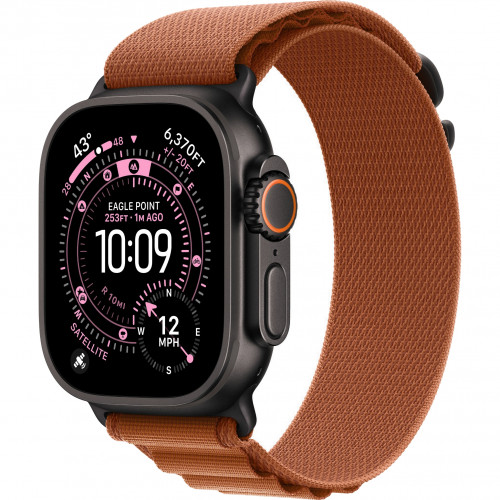 Apple Watch Ultra 3 49mm, Black Titanium, Alpine Loop Terra Cotta, L