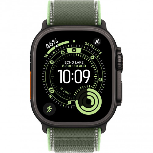 Apple Watch Ultra 3 49mm, Black Titanium, Trail Loop Green/Neon, M/L