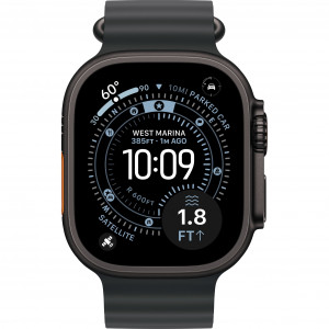 Apple Watch Ultra 3 49mm, Black Titanium, Ocean Band Black