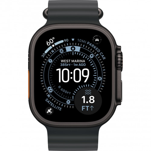 Apple Watch Ultra 3 49mm, Black Titanium, Ocean Band Black