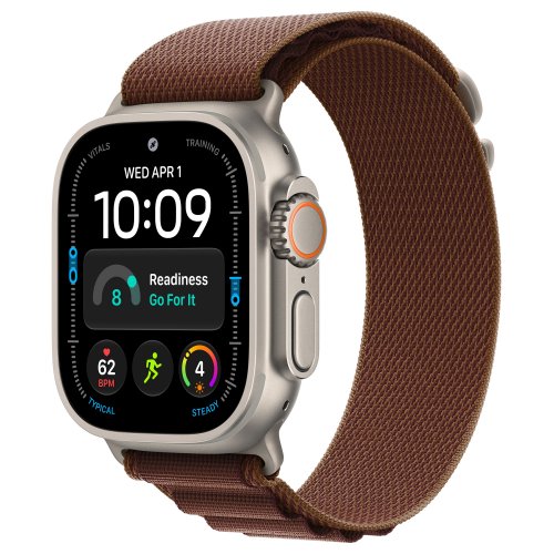 Apple Watch Ultra 4 49mm, Natural Titanium, Alpine Loop Burgundy, L
