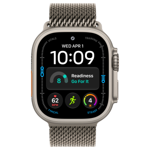 Apple Watch Ultra 4 49mm, Natural Titanium, Titanium Milanese Loop, M