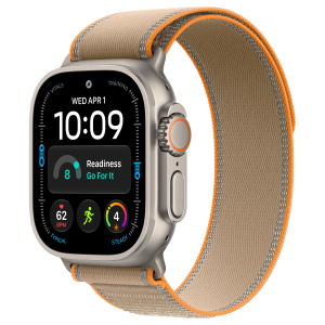 Apple Watch Ultra 4 49mm, Natural Titanium, Trail Loop Sand, S/M