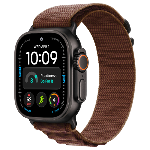 Apple Watch Ultra 4 49mm, Black Titanium, Alpine Loop Burgundy, L
