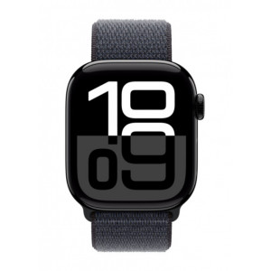 Apple Watch 10 46mm, Aluminium Jet Black, Ремешок Ink Sport Loop