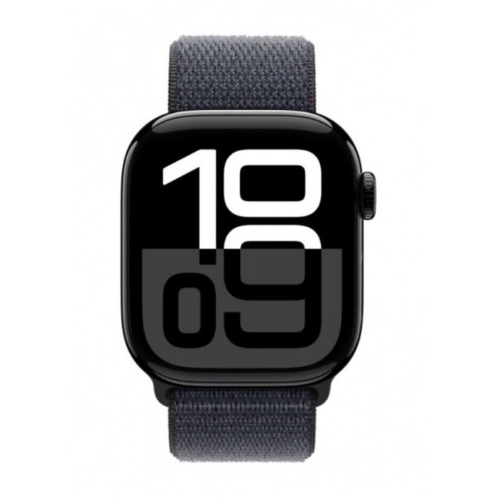 Apple Watch 10 46mm, Aluminium Jet Black, Ремешок Ink Sport Loop