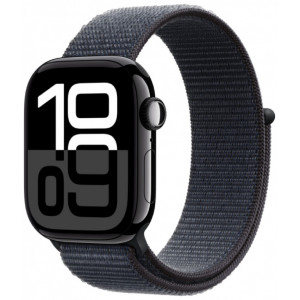 Apple Watch 10 46mm, Aluminium Jet Black, Ремешок Ink Sport Loop