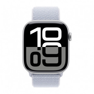 Apple Watch 10 46mm, Aluminium Silver, Ремешок Blue Cloud Sport Loop