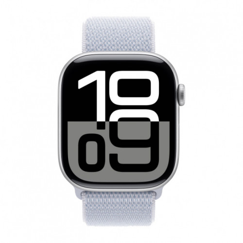 Apple Watch 10 46mm, Aluminium Silver, Ремешок Blue Cloud Sport Loop