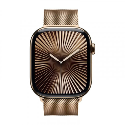 Apple Watch 10 46mm, Titanium Gold, Ремешок Gold Milanese Loop