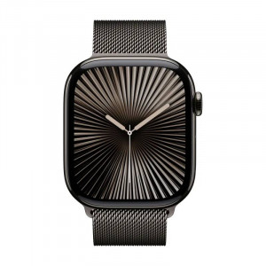 Apple Watch 10 46mm, Titanium Slate, Ремешок Slate Milanese Loop