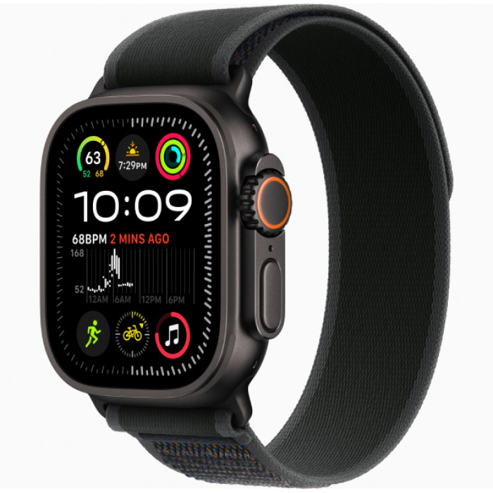 Apple Watch Ultra 2 GPS 49mm, Black Titanium, Ремешок Black Trail Loop, размер M/L