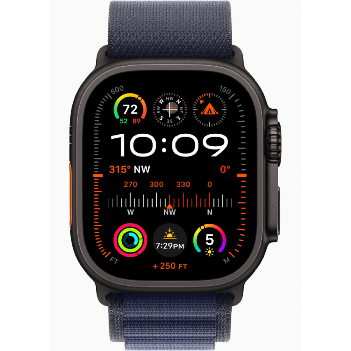 Apple Watch Ultra 2 GPS 49mm, Black Titanium, Ремешок Blue Alpine Loop, размер M