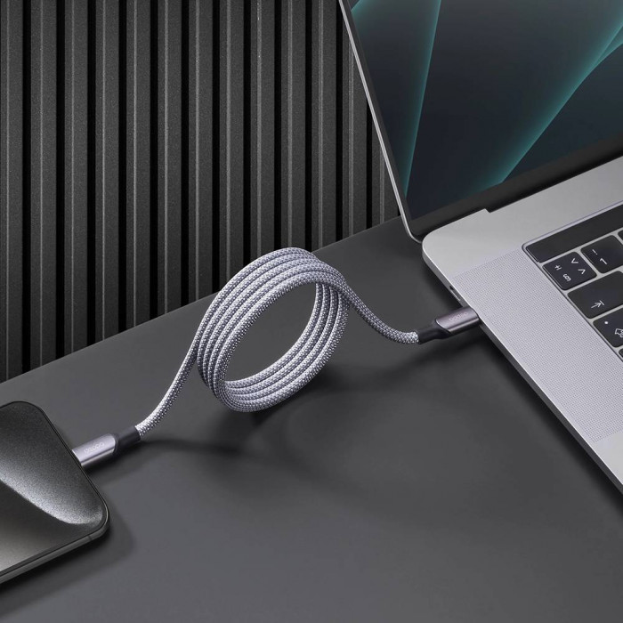 Дата-кабель Deppa Magneto,USB-C to Lightning 27W, 1.5м, серый