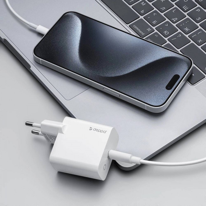 СЗУ Deppa Wall Charger 25W USB-C, белый