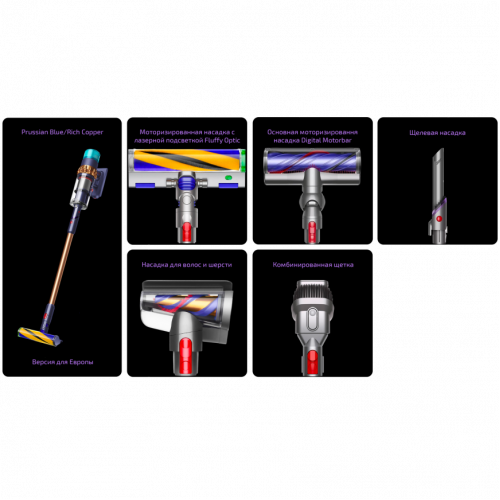 Пылесос беспроводной Dyson Gen5 Detect Complete, Prussian Blue/Copper