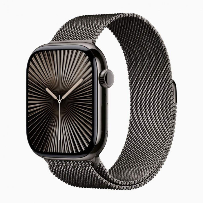 Apple Watch 10 42mm, Titanium Slate, Ремешок Slate Milanese Loop
