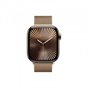 Apple Watch 10 42mm, Titanium Gold, Ремешок Gold Milanese Loop