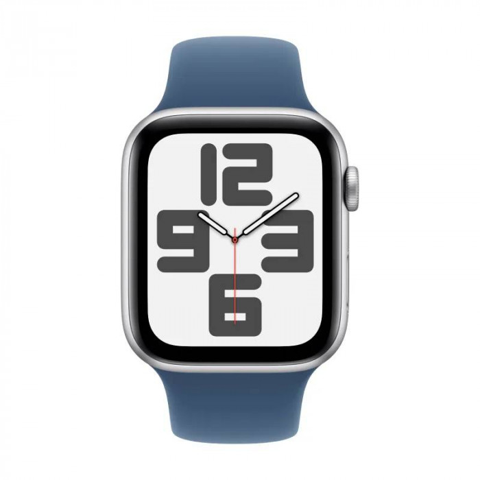Apple Watch SE 44mm, Silver, Ремешок Denim Sport Band, размер M/L