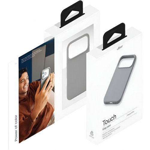 Чехол силиконовый uBear Touch для iPhone 17 Pro Max, серый