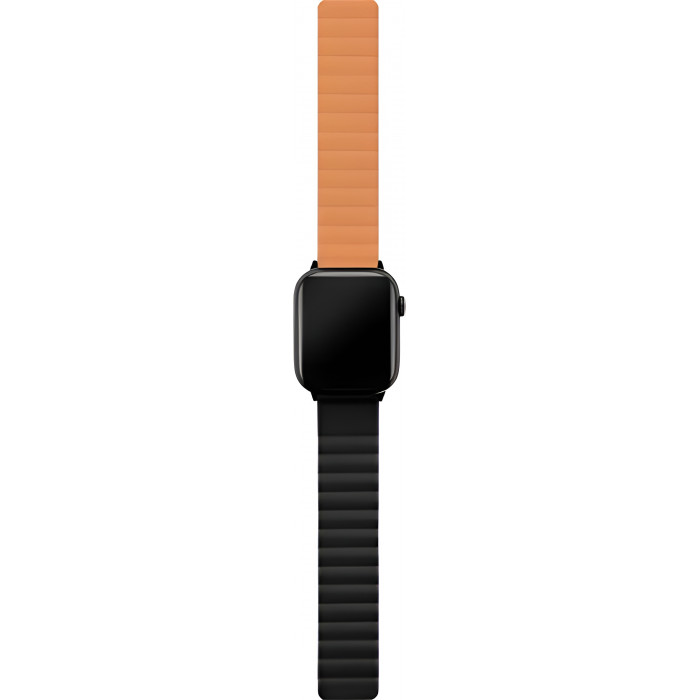 Ремешок магнитный uBear Mode для Apple Watch 44/45/46/49mm, оранжевый/черный