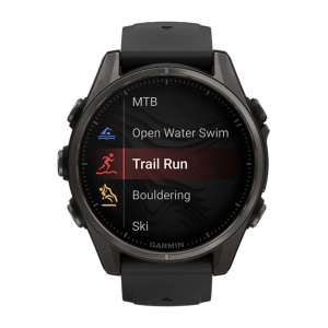 Умные часы Garmin Fenix 8 43mm, Черный, Ремешок серый