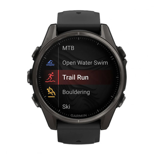 Умные часы Garmin Fenix 8 43mm, Черный, Ремешок серый
