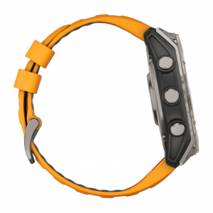 Умные часы Garmin Fenix 8 51mm Sapphire, Титановый серый, Ремешок оранжево-графитовый