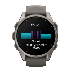 Умные часы Garmin Fenix 9 43mm, Титановый, Ремешок пепельно-серый