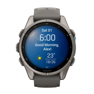 Умные часы Garmin Fenix 9 43mm, Титановый, Ремешок пепельно-серый