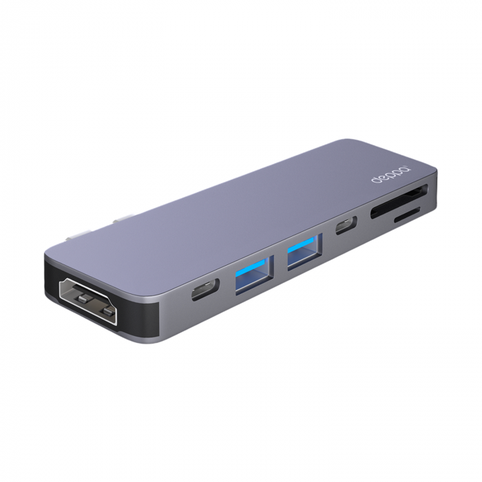 Адаптер-переходник Deppa для MacBook 7в1 USB-C, графит